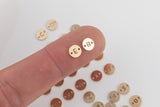 Letter Connectors 14K Gold Filled Made in USA - 6mm Alphabet Number Connector for Bracelet - Initial Charm Disk Permanent Jewelry Supplies