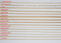 18K Gold plated Cuban Curb Chain Assortment Oval Figaro Chain High Quality Cuban Curb Chain - 1 yard / 3 feet