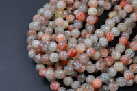 Natural Flower Sunstone Pink Moonstone Beads High Quality in Round- 4mm, 6mm, 8mm, 10mm, 12mm- Beautiful Light Color 15.5 - 16" AAA Quality