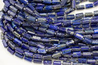 Natural Lapis - Faceted Barrel Beads- High Quality- 6x11mm- Full Strand 16" - 32 Pieces Gemstone Beads