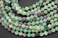 Natural Rainbow Fluorite Beads Grade Smooth Round - Full Strand 15.5 Inch - 4mm 6mm 8mm 10mm or 12mm Beads Gemstone Beads