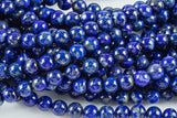 Natural Dark Lapis, No Dyed High Quality in Round, 6mm, 8mm -Full Strand 15.5 inch Strand Smooth Gemstone Beads- AAA quality