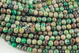 Natural Sonora Sunrise Beads 4mm 6mm 8mm 10mm AKA Real Natural Chrysocolla Cuprite Beads Sonora Sunset Beads 15.5" Strand