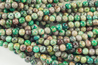 Natural Sonora Sunrise Beads 4mm 6mm 8mm 10mm AKA Real Natural Chrysocolla Cuprite Beads Sonora Sunset Beads 15.5" Strand