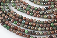 Natural Red Green Corundum Beads Full Strands-15.5 inches- Round- 6mm, 8mm, 10mm, 12mm- 15.5 inches Smooth Gemstone Beads