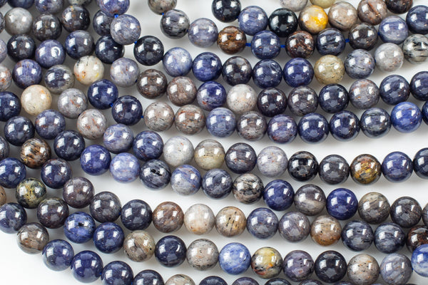 Natural Rare Blue Rutilated Quartz 6mm 8mm 10mm Round Beads From Madagascar 15.5" Strand Gemstone Beads