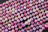 AAA Natural Pink Tourmaline Purple Lepidolite Gemstone Round Beads 6mm 7mm 8mm 9mm 10mm 11mm 12mm Shimmering Mica Matrix 15.5" Strand