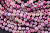 AAA Natural Pink Tourmaline Purple Lepidolite Gemstone Round Beads 6mm 7mm 8mm 9mm 10mm 11mm 12mm Shimmering Mica Matrix 15.5" Strand