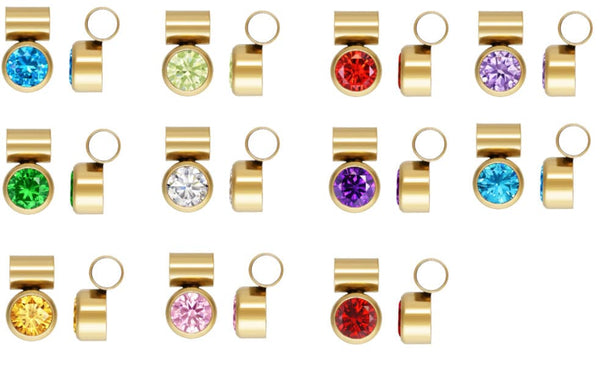 4mm 14/20 Gold Filled Charm Add-On Birthstone Made in USA Real 14k Gold Filled Charm and Connector