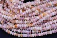 Natural Cherry Sakura Blossom Agate Beads Smooth Roundel 8mmTranslucent Pink Peach Creamy High Polish Beads 15.5" Strand