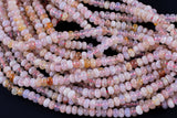 Natural Cherry Sakura Blossom Agate Beads Smooth Roundel 8mmTranslucent Pink Peach Creamy High Polish Beads 15.5" Strand