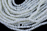 Faceted Roundel Mother of Pearl 4mm 6mm 8mm Beads 15.5" Strand Shell Beads