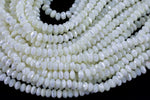 Faceted Roundel Mother of Pearl 4mm 6mm 8mm Beads 15.5" Strand Shell Beads