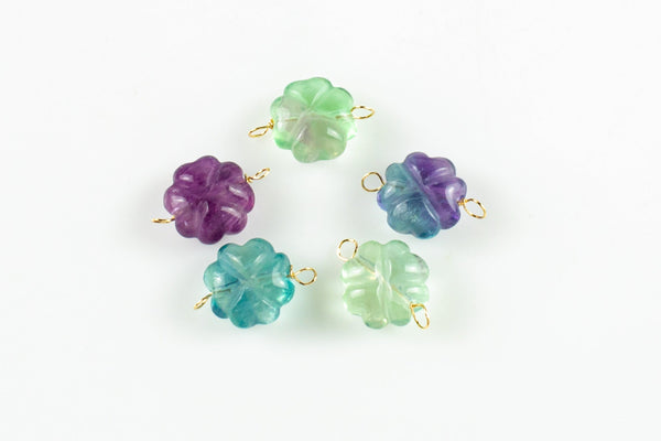 USA Gold Filled Tube Charms or Connector Handmade Approx. 10mm. Made Rainbow Fluorite & Gold Filled Wire- Permanent Jewelry Supply