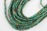 Natural Turquoise Heishi Discs Beads 3-8mm 15.5" Strand