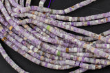 Flower Amethyst Heishi Discs Beads 2x4mm 3x6mm 15.5" Strand