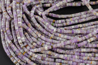 Flower Amethyst Heishi Discs Beads 2x4mm 3x6mm 15.5" Strand