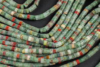 Natural Bloodstone Heishi Discs Beads 2x4mm 3x6mm 15.5" Strand