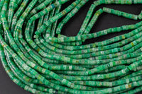 Natural Green Jade Heishi Discs Beads 2x4mm 3x6mm 15.5" Strand