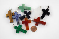 Gemstone Crosses - 30x45mm- 1 piece