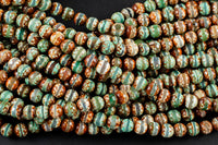 Dzi Beads Faceted Round Beads. A Quality -Full Strand 15.5 inch Strand 6mm, 8mm, 12mm, or 14mm Beads