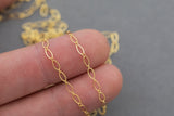2.1mm Fancy Flat Cable Gold Filled Cable Chain , Wholesale, USA Made, Chain by foot Permanent Jewelry Chain