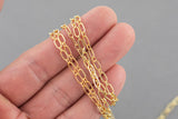 The Big and Small One 14kt Gold Filled 3.2 and 2.8 mm Chunky Long & Short Chain by the Foot - Bold Thick Permanent Jewelry Chain - USA made