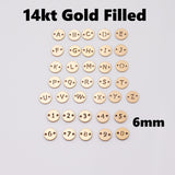 Letter Connectors 14K Gold Filled Made in USA - 6mm Alphabet Number Connector for Bracelet - Initial Charm Disk Permanent Jewelry Supplies