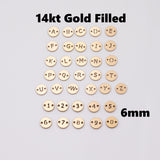 Letter Connectors 14K Gold Filled / Sterling Silver 6mm Alphabet Number Connector Bracelet - Initial Charm Disk Permanent Jewelry Supplies