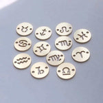 Letter Connectors - 6mm 14kt Gold Filled Zodiac Connectors for Bracelet - Initial Charm Disk Permanent Jewelry Supplies Wholesale