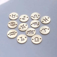 Letter Connectors - 6mm 14kt Gold Filled Zodiac Connectors for Bracelet - Initial Charm Disk Permanent Jewelry Supplies Wholesale