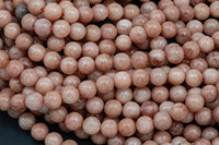 Sunstone Jade Smooth Round Beads 6mm 8mm 10mm - Single or Bulk - 15.5" AAA Quality