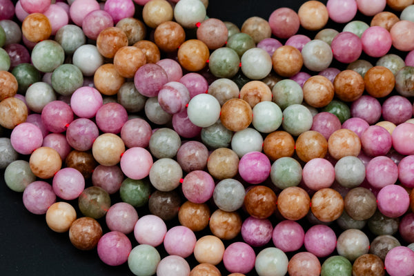 Multi Jade Smooth Round Beads 6mm 8mm 10mm - Single or Bulk - 15.5" AAA Quality