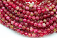 Raspberry Watermelon- JADE Smooth Round- 6mm 8mm 10mm 12mm-Full Strand 15.5 inch Strand AAA Quality