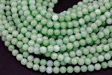 Green Angelite Jade Smooth Round Beads 6mm 8mm 10mm - Single or Bulk - 15.5" AAA Quality