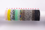 8mm Crystal Bracelets Stackable Elastic Bracelets - Handmade with High Quality Elastic - WHOLESALE- 8mm 7.5"