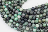 Natural Emerald Beads Round, 6mm, 8mm, 10mm- Full 15.5 inch strand Smooth Gemstone Beads