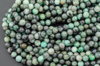 Natural Emerald Beads Round, 6mm, 8mm, 10mm- Full 15.5 inch strand Smooth Gemstone Beads