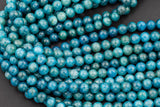 Natural Apatite Round sizes 4mm, 6mm, 8mm, 10mm, 12mm, 14mm- Full 15.5 Inch strand AAA Quality Smooth Gemstone Beads