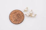 Gold Filled or Sterling Silver 4mm Round Real Freshwater Pearl CONNECTOR - Top Quality AAA Pearls - Permanent Jewelry - USA made
