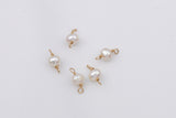 USA Gold Filled Permanent Jewelry Connectors Akoya Pearl Connectors Real Gold Filled 5mm- Off round
