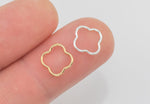 2 pcs Flower Connectors Clover Connectors for Permanent Jewelry - 14kt Gold Filled or 925 Sterling Silver - Jewelry Supplies - USA made