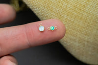 Opal 14kt Gold Filled, or Sterling Silver Synthetic Opal CONNECTORS 3mm or 4mm - Bulk Permanent Jewelry Supply