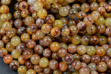 Natural Golden Red Rutilated Quartz Beads Full Strands-15.5 inches- Round- 6mm, 8mm, 10mm, 12mm- 15.5 inches Smooth Gemstone Beads