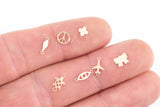 Permanent Jewelry Connectors 14kt Gold Filled Sterling Silver Airplane Peace Sign Evil Eye Bow Turtle Wing Clover Ribbon Made in USA