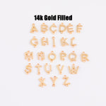 14kt Gold Filled Letter Alphabet Connector Charm for bracelet or Necklace - 5mm initials (S) - Permanent Jewelry Supplies - Made In the USA