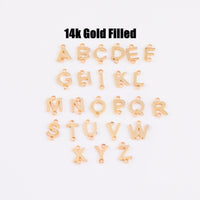 14kt Gold Filled Letter Alphabet Connector Charm for bracelet or Necklace - 5mm initials (S) - Permanent Jewelry Supplies - Made In the USA