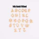 14kt Gold Filled Letter Alphabet Connector Charm for bracelet or Necklace - 6mm initials (S) - Permanent Jewelry Supplies - Made In the USA