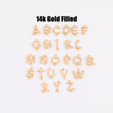14kt Gold Filled Letter Alphabet Connector Charm for bracelet or Necklace - 5mm initials (S) - Permanent Jewelry Supplies - Made In the USA