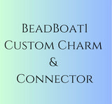 Create a CUSTOM request or logo connector - any small graphic or word- for Permanent Jewelry, sterling silver or gold filled- 5 or 10 pcs